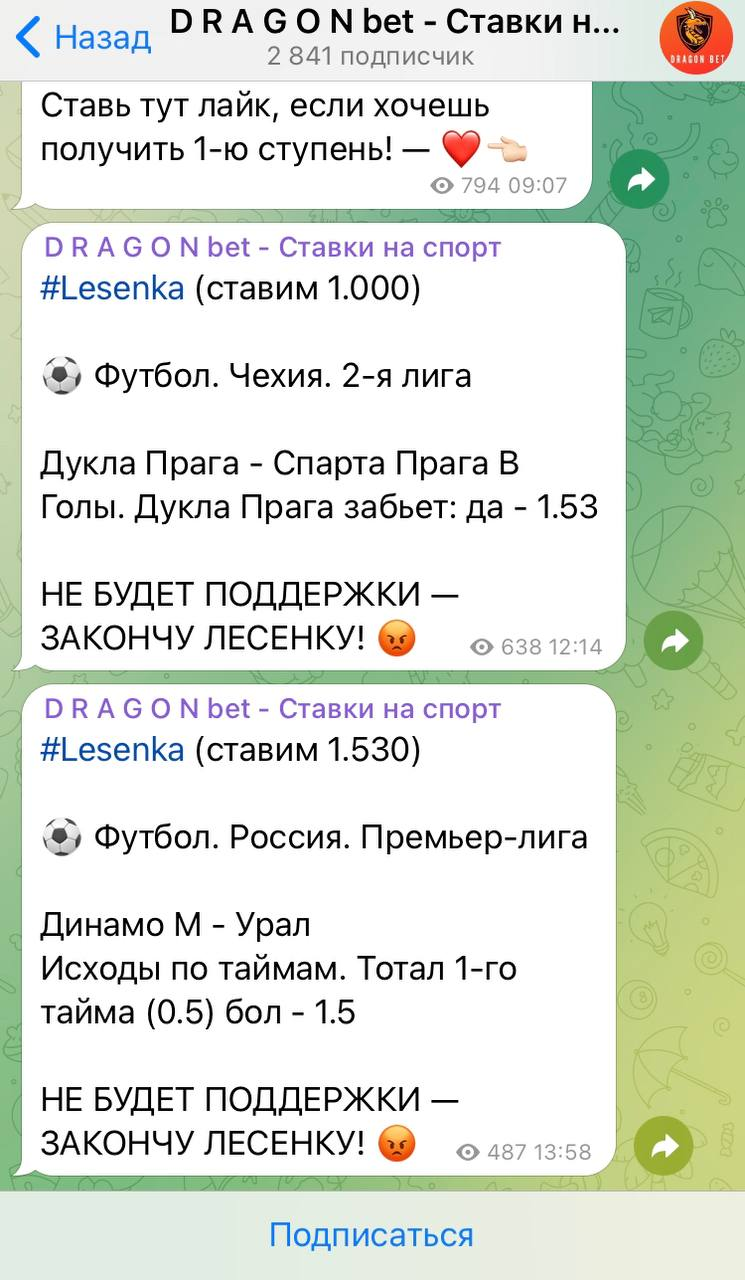 Dragon Bet телеграмм