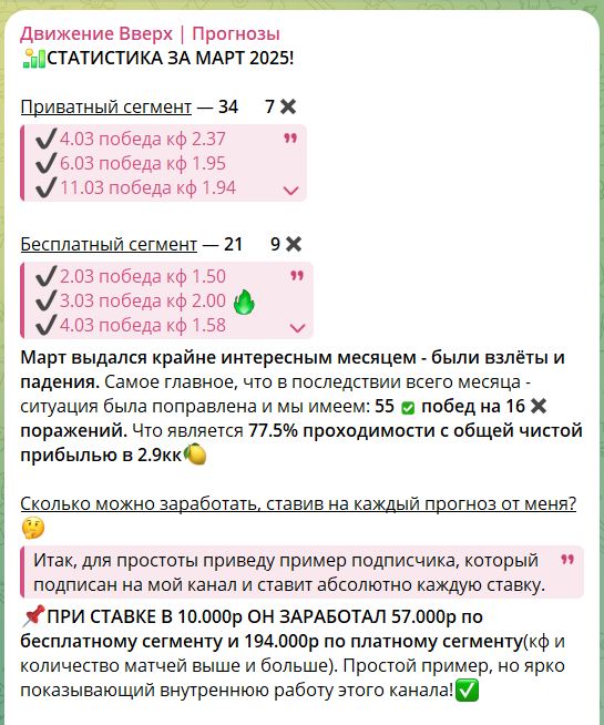 Движение Вверх телеграмм