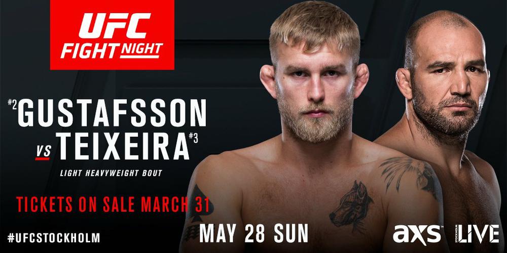 UFC Fight Night 109: Александр Густфссон vs Гловер Тейшейра