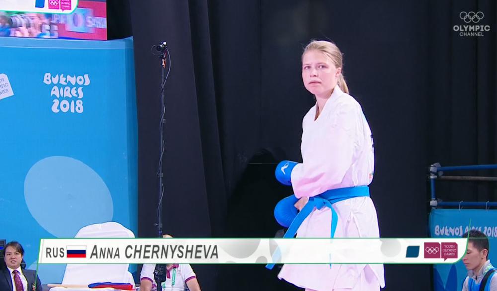 Анна Чернышева каратэ на молодежной Олимпиаде в Буэнос-Айресе (Аргентина)