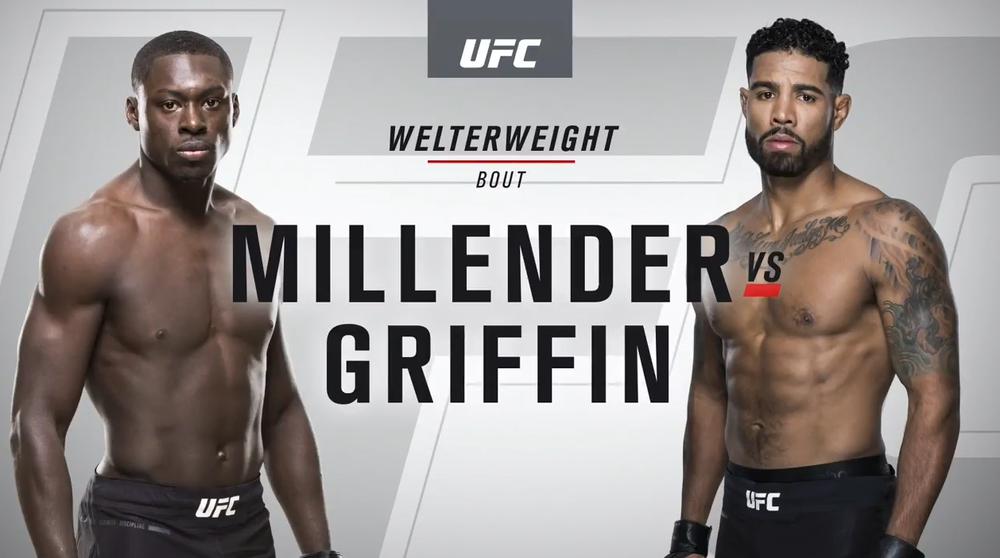 Смотреть видеозапись боя Макса Гриффина и Кертиса Миллендера на UFC 226