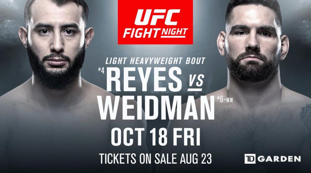 UFC on ESPN 6: Доминик Рейес vs. Крис Вайдман. Прямая онлайн-трансляция – где и когда смотреть