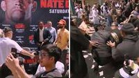 Смотрите видео массовой драки между командами Хорхе Масвидаля и Нейта Диаса
