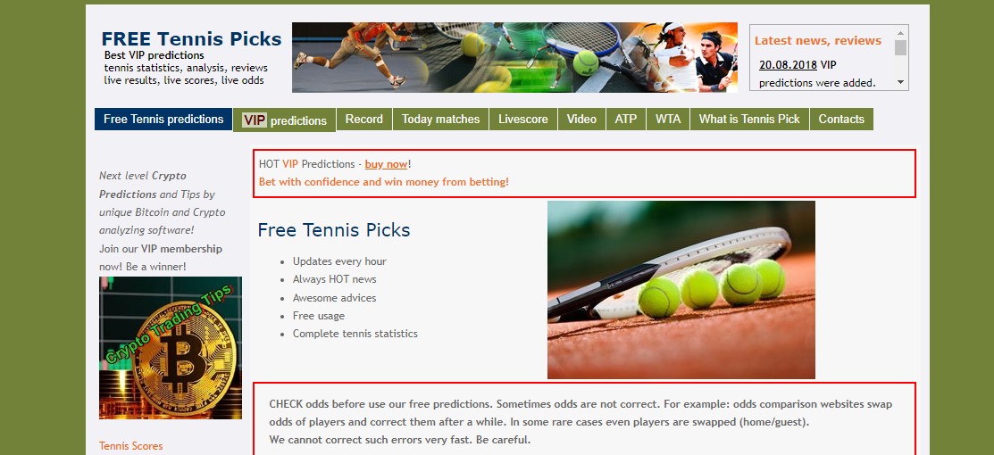 Tennis-predictions com отзывы