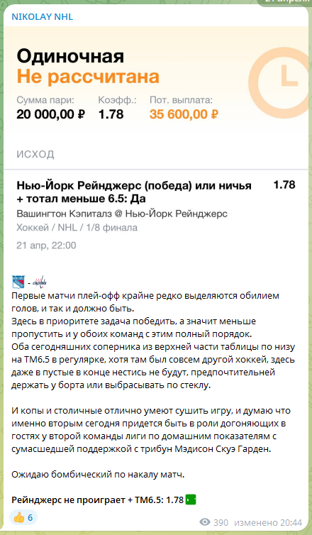 Николай НХЛ каппер Николай НХЛ каппер