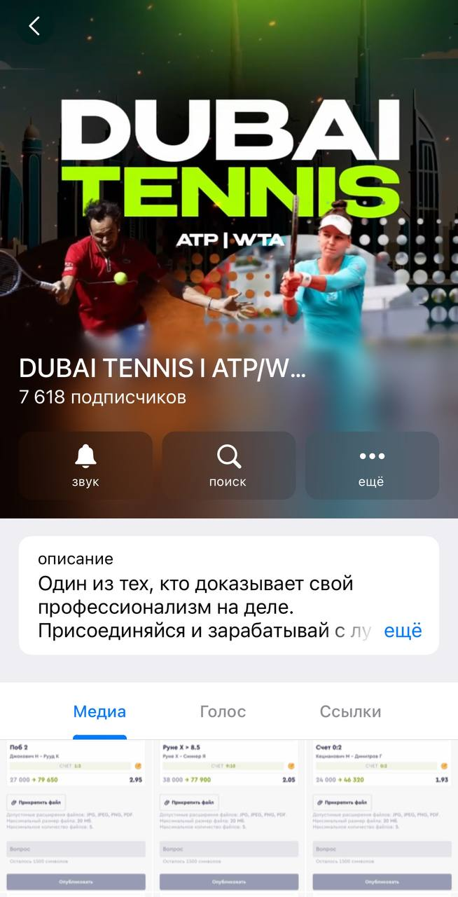 телеграм Dubai Tennis телеграм Dubai Tennis