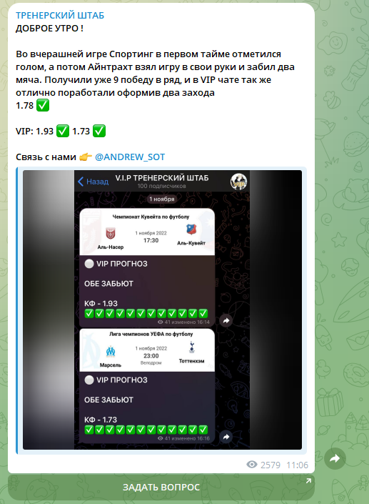 обзор Тренерский Штаб