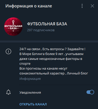 Футбольная База телеграмм