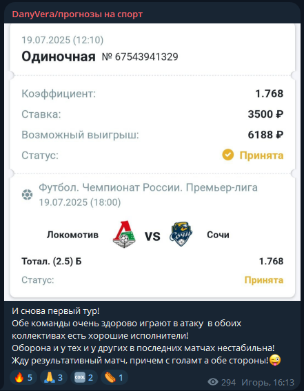 DanyVera прогнозы