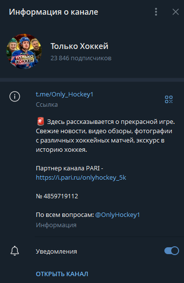 Только Хоккей телеграмм