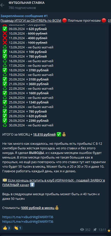телеграм Футбольная ставка