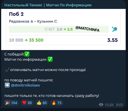 отзывы Matchinfa