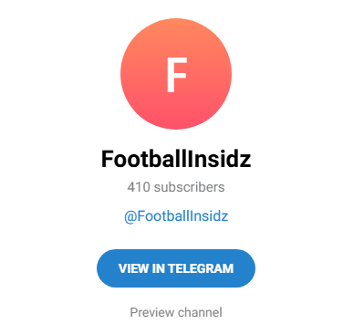 телеграмм FootballInsidz телеграмм FootballInsidz