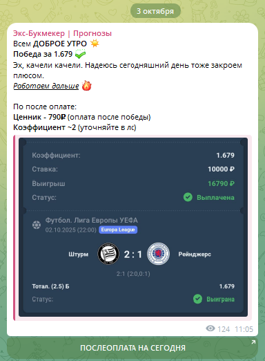 Цена за прогноз на послеоплату Цена за прогноз на послеоплату